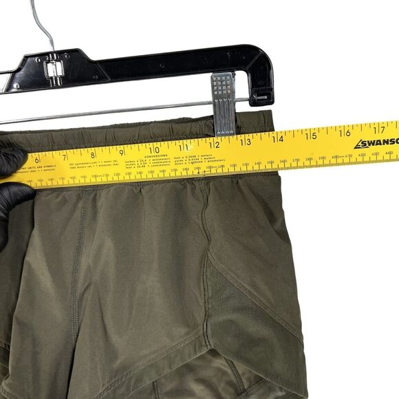 Lululemon Miles Ahead Womens 4 Olive Green Running Shorts Athleisure Sporty Gym - Picture 7 of 10